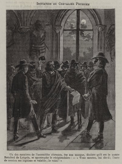 Iniciación de un Caballero Prusiano (grabado) de French School