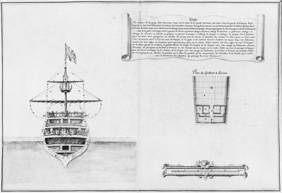Proa interior de un buque, ilustración del Atlas de Colbert, lámina 46 de French School
