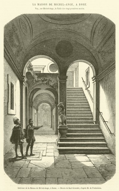Interior de la Casa de Miguel Ángel, en Roma de French School