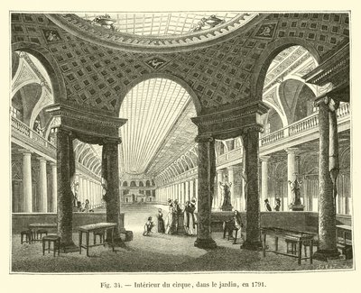 Interior del circo, en el jardín, en 1791 de French School
