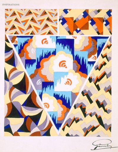 Patrón de diseño interior, c. 1930s de French School