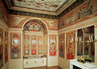 Interior del baño de Napoleón, construido en 1807 de French School