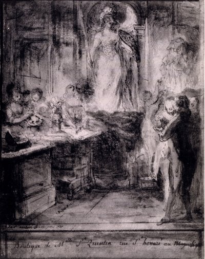 Interior de una tienda veneciana, 1777 de French School