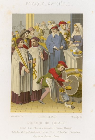 Interior de un cabaret de French School
