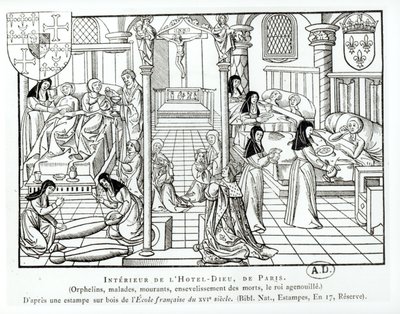 Interior del hospital Hotel Dieu de French School