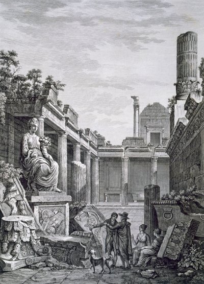 Interior de los Baños Romanos, Nimes, de Antiquités de la France: Vol I, Monuments de Nimes de French School