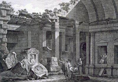 Interior del Templo de Diana, Nimes, de Antiquités de la France: Vol I, Monuments de Nimes de French School