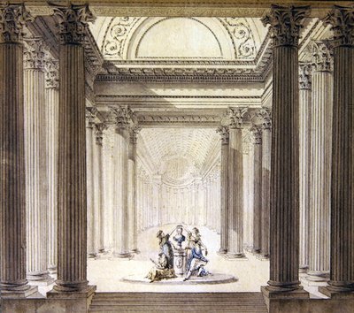 Interior del Templo de la Virtud de French School