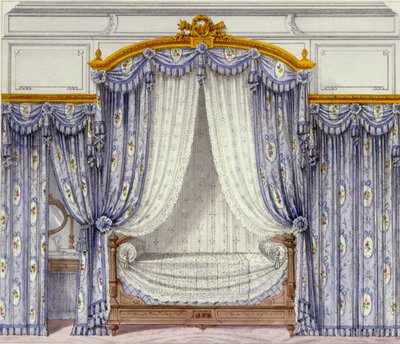 Interior mostrando muebles de un periódico francés, 1850s de French School