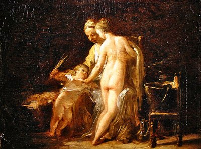 Interior con una dama en su baño, c.1800 de French School