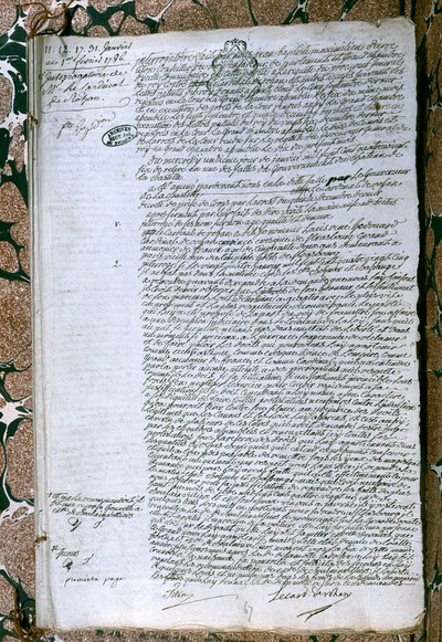 Interrogatorio del Cardenal de Rohan (1734-1803), enero de 1786 de French School