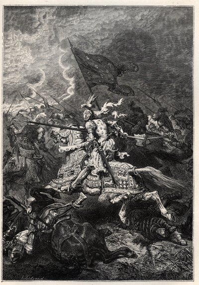 Guerras italianas - Batalla de Fornovo - Liga de Venecia derrotada por el rey francés Carlos VIII - 1ª Guerra Italiana - Batalla de Fornoue (Fornovo) (Italia) bajo Carlos VIII el 6 de julio de French School
