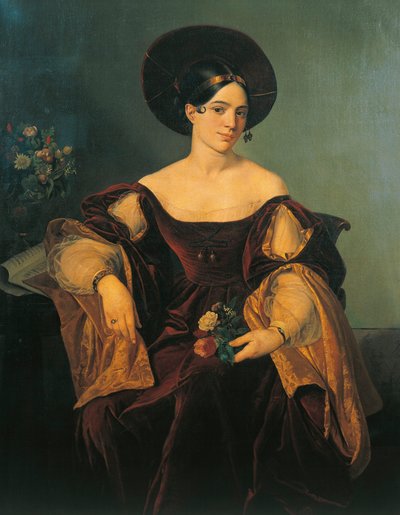 Italia, milán, Retrato de la mezzosoprano francesa Maria Malibran (Maria Felicia Garcia de French School