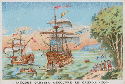 Jacques Cartier descubriendo Canadá, 1535 de French School