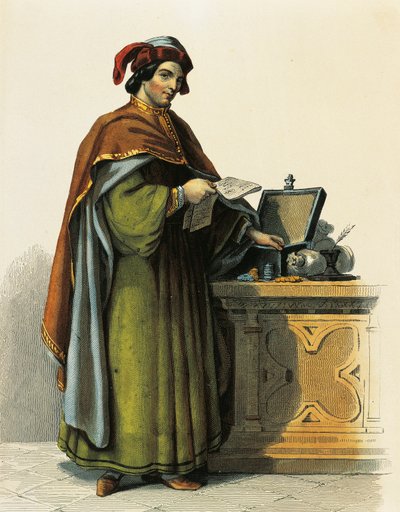 Jacques Coeur (c.1395-1456), comerciante francés de French School