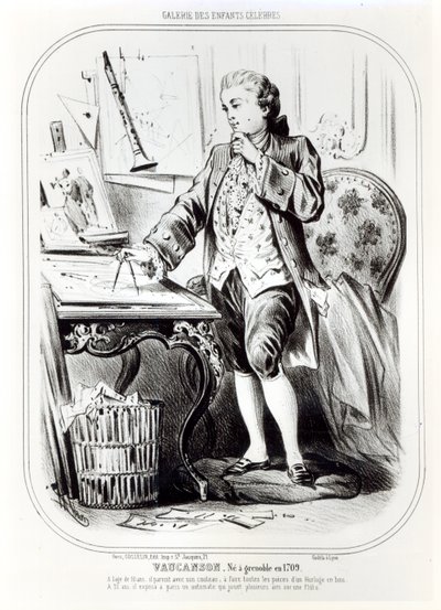 Jacques de Vaucanson de niño, ilustración de Galerie des Enfants Celebres, c.1850 de French School