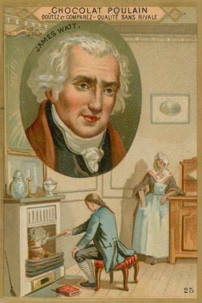 James Watt, tarjeta comercial de Chocolat Poulain de French School