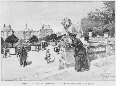 Jardín de Luxemburgo, los primeros días de buen tiempo, c.1870-80 de French School
