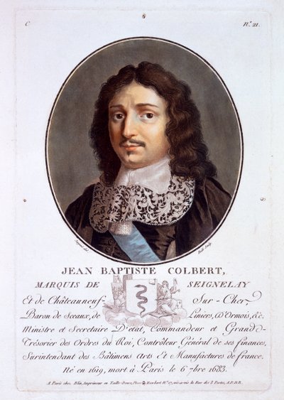 Jean-Baptiste Colbert, Marqués de Seignelay, de Retratos de grandes hombres, mujeres ilustres y sujetos memorables de Francia, publicado 1787-92 de French School