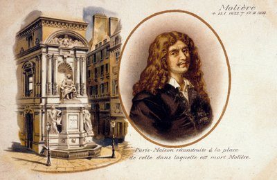 Jean-Baptiste Poquelin, alias Moliere (litografía en color) de French School