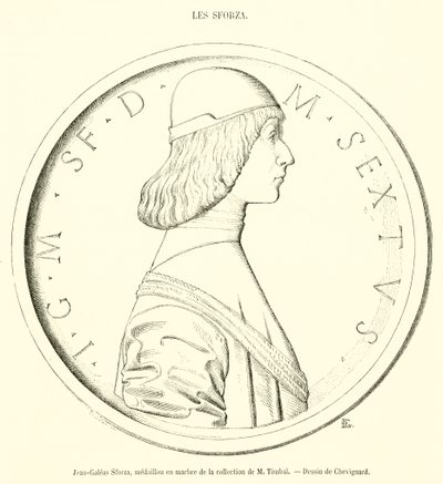 Jean-Galeas Sforza, medallón en mármol de la colección de M Timbal de French School