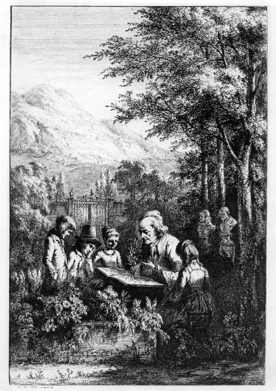 Jean-Jacques Rousseau enseñando a un grupo de niños de French School