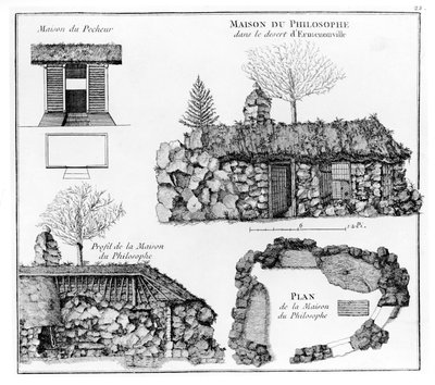La Ermita de Jean-Jacques Rousseau en Ermenonville de French School