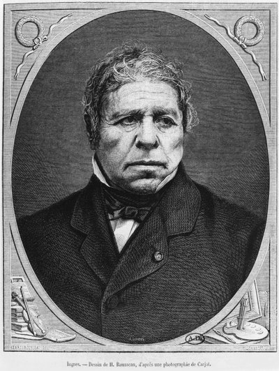 Jean Auguste Dominique Ingres (1780-1867) de una fotografía de Etienne Carjat (1828-1906) 1867 de French School