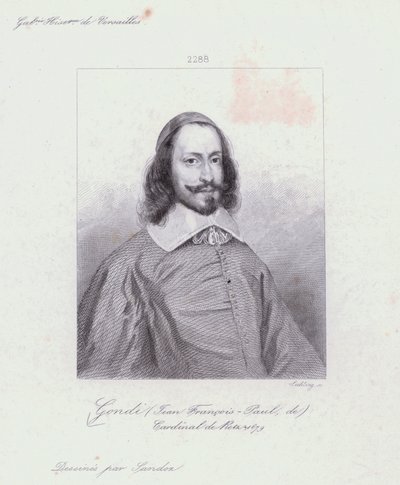Jean François Paul de Gondi, Cardenal de Retz, clérigo francés y agitador en la guerra civil de la Fronda (grabado) de French School