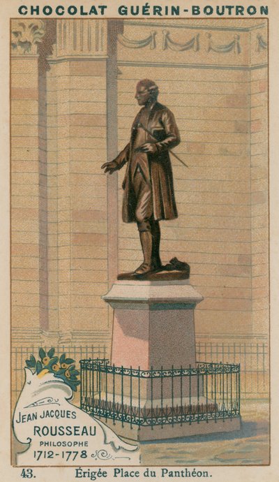 Jean Jacques Rousseau, Filósofo, 1712-1778, Erigida en Place du Panthéon de French School