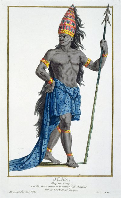 Jean, Rey del Congo, grabado por Pierre Duflos, 1780 de French School
