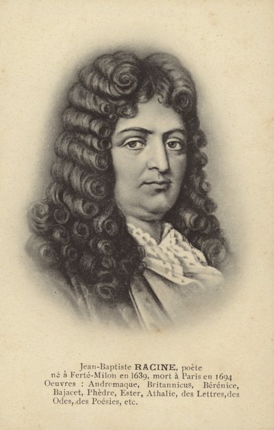 Jean Racine (1639-1699), dramaturgo francés (litografía) de French School
