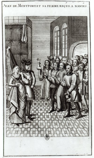 Jean de Bretagne (1293-1345) Conde de Montfort, y su esposa siendo recibidos en Nantes de French School