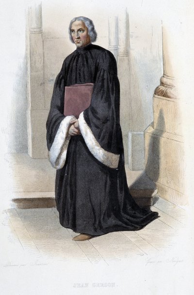 Jean de Gerson, predicador y teólogo francés (1363-1429) - en "Le Plutarque français", por Mennechet, París de French School