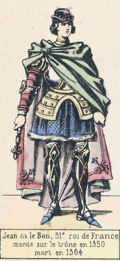 Juan llamado el Bueno, 51º rey de Francia, sube al trono en 1350, muere en 1364 de French School