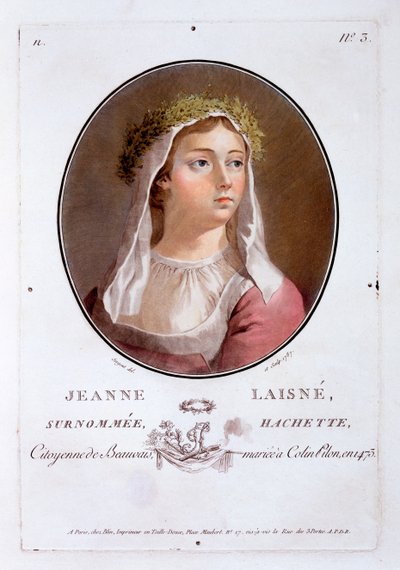 Jeanne Laisné, de Retratos de grandes hombres, mujeres ilustres y sujetos memorables de Francia, publicado 1787-92 de French School
