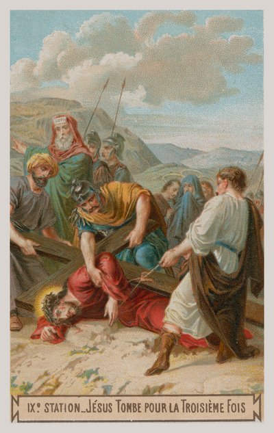 Jesús cae por tercera vez. La novena estación de la cruz de French School