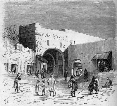 Población judía de Tetuán (Tetuan) en Marruecos: vista interna del barrio judío de French School