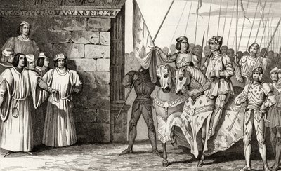 Juana de Arco (1412-31) llega a Reims en 1429 para asistir a la coronación de Carlos VII (1403-61) de 