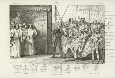 Juana de Arco llega a Reims para asistir a la coronación de Carlos VII de Francia, 1429 de French School