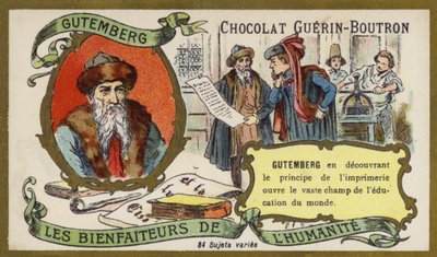Johannes Gutenberg, grabador, inventor e impresor alemán de French School