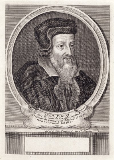 John Wycliffe, grabado por Daumont, París de French School