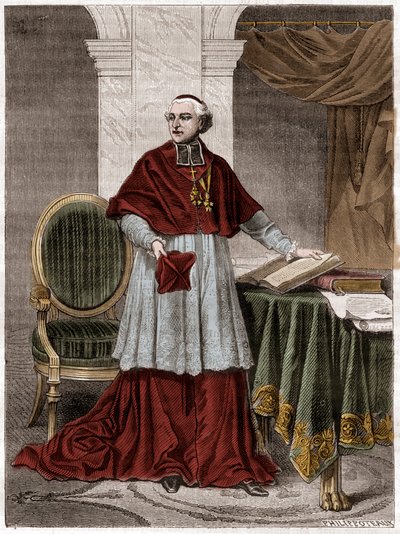 Joseph Fesch (1763-1839), cardenal francés - grabado de 1879 - Retrato del Cardenal Joseph Fesch, tío de Napoleón Bonaparte (1763-1839) - en “Historia del imperio en continuación a la historia del consulado” por Adolphe Thiers - 1879 - colección privada de French School