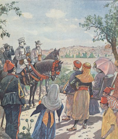 Viaje del Kaiser Guillermo II (1859-1941) a Palestina. La llegada a Jerusalén, de un periódico, 2 de noviembre de 1898 de French School