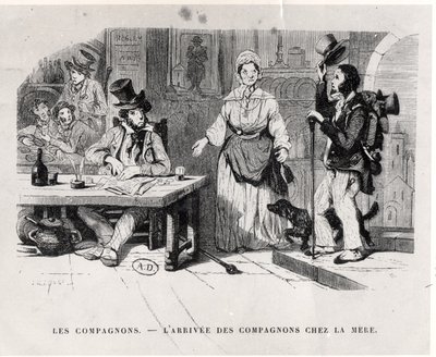 Oficial llegando a una pensión, c. 1850 de French School