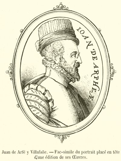 Juan de Arfe y Villafañe, Facsímil del retrato colocado al inicio de una edición de sus Obras de French School