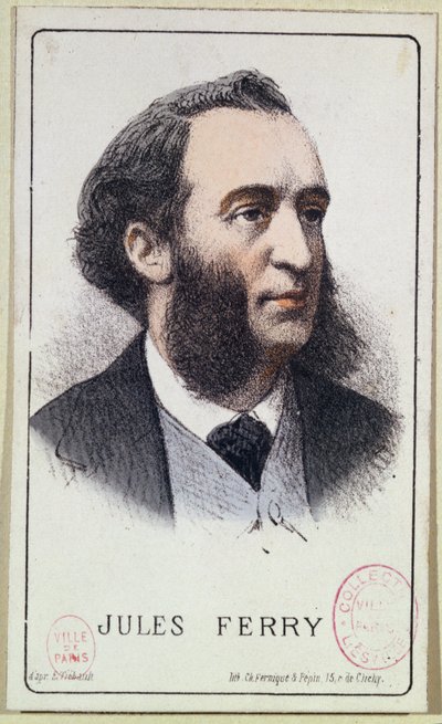 Jules Ferry (1832-93). ilustración para un libro de texto escolar. finales del siglo XIX de French School