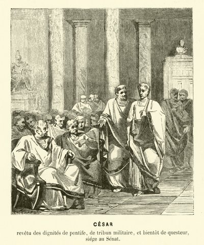Julio César en el Senado romano de French School