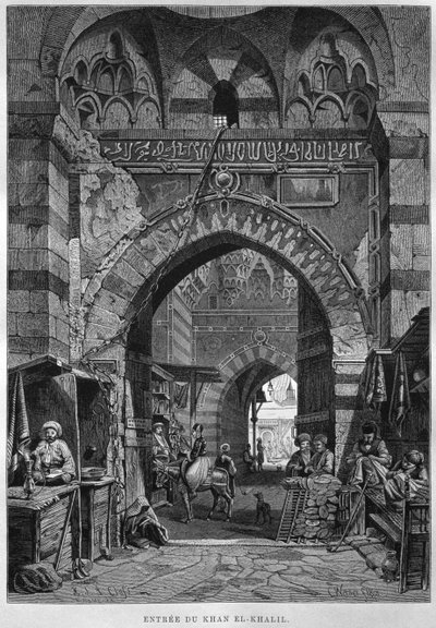 Entrada de Khan El-Khalil, de LEgypte de Georg Moritz Ebers (1837-98), 1881 de French School