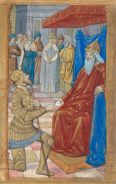 El rey David entregando la carta a Urías de French School